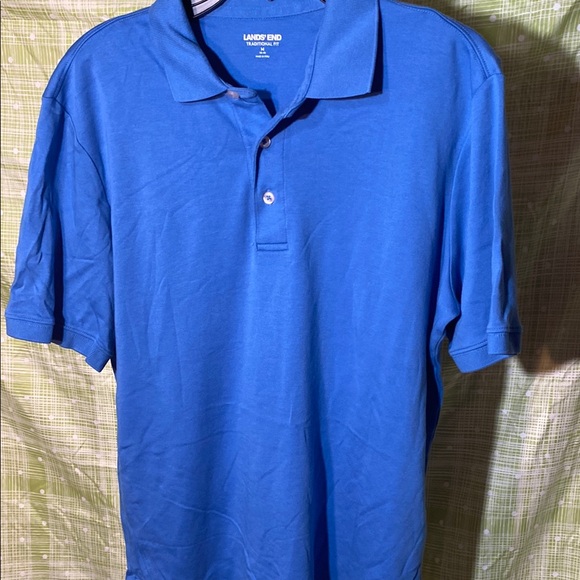 Lands' End | Shirts | Lands End Mens Blue Polo Shirt | Poshmark